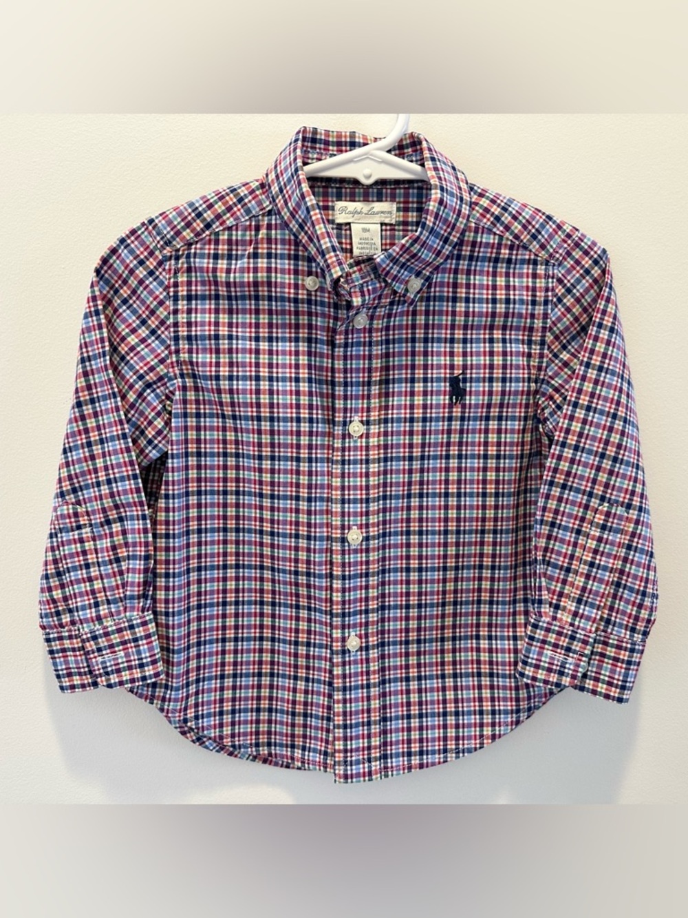 Ralph Lauren Multicolor Plaid Button-Down Shirt-Size 18Months